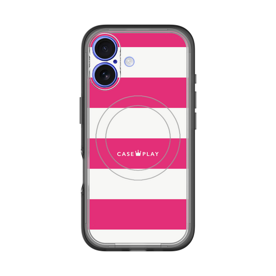 スリムプロテクションプレミアムケース with MagSafe［ Big Border - Pink ］