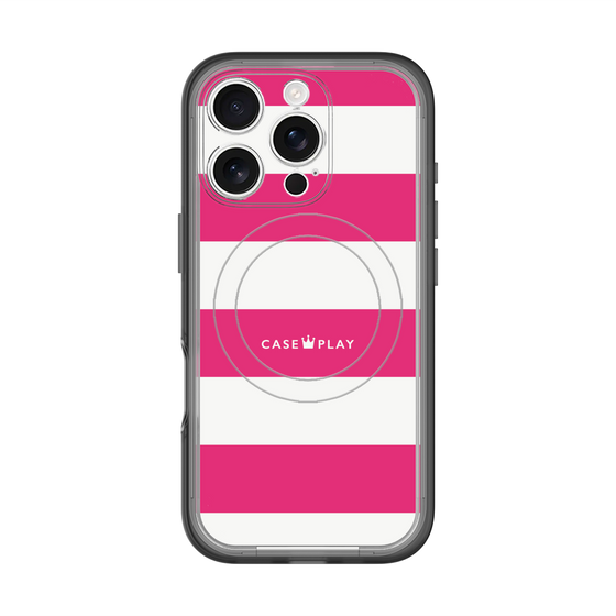 スリムプロテクションプレミアムケース with MagSafe［ Big Border - Pink ］