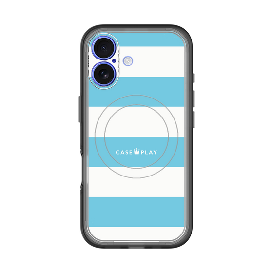 スリムプロテクションプレミアムケース with MagSafe［ Big Border - Blue ］