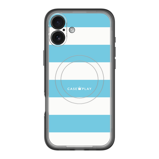 スリムプロテクションプレミアムケース with MagSafe［ Big Border - Blue ］