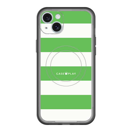 スリムプロテクションプレミアムケース with MagSafe［ Big Border - Green ］