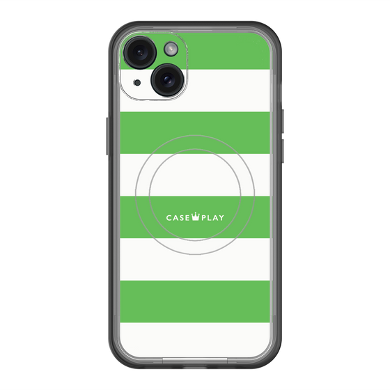 スリムプロテクションプレミアムケース with MagSafe［ Big Border - Green ］