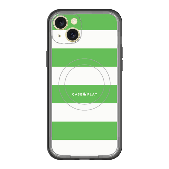 スリムプロテクションプレミアムケース with MagSafe［ Big Border - Green ］