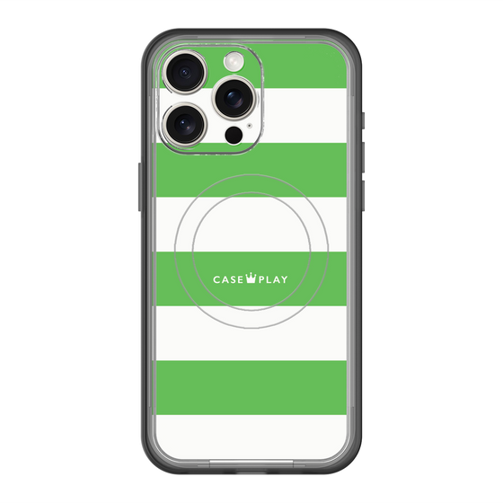 スリムプロテクションプレミアムケース with MagSafe［ Big Border - Green ］