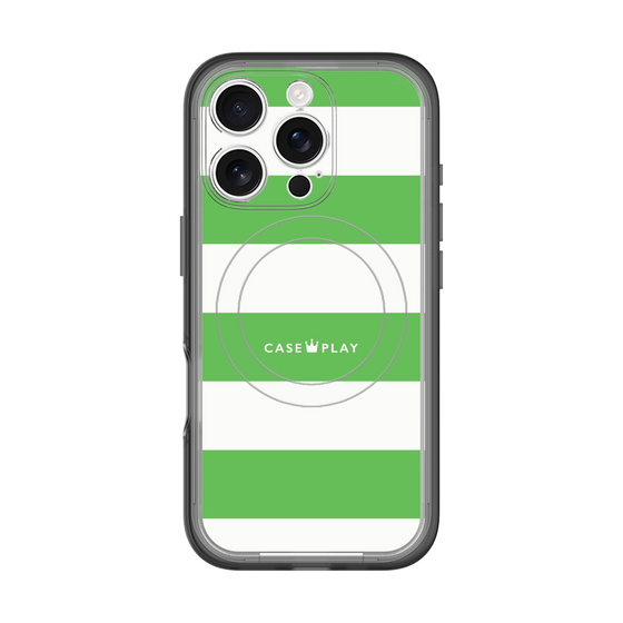 スリムプロテクションプレミアムケース with MagSafe［ Big Border - Green ］