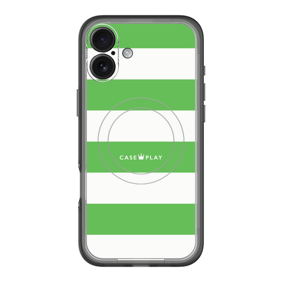 スリムプロテクションプレミアムケース with MagSafe［ Big Border - Green ］