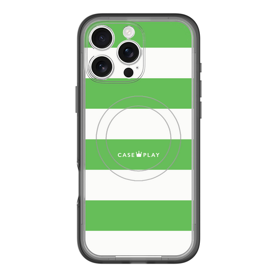 スリムプロテクションプレミアムケース with MagSafe［ Big Border - Green ］
