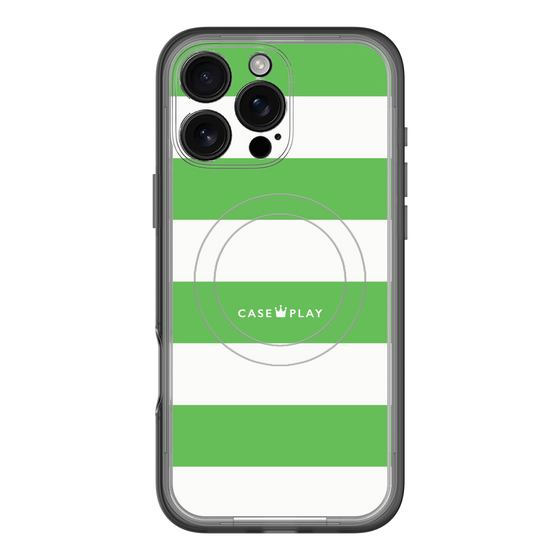 スリムプロテクションプレミアムケース with MagSafe［ Big Border - Green ］