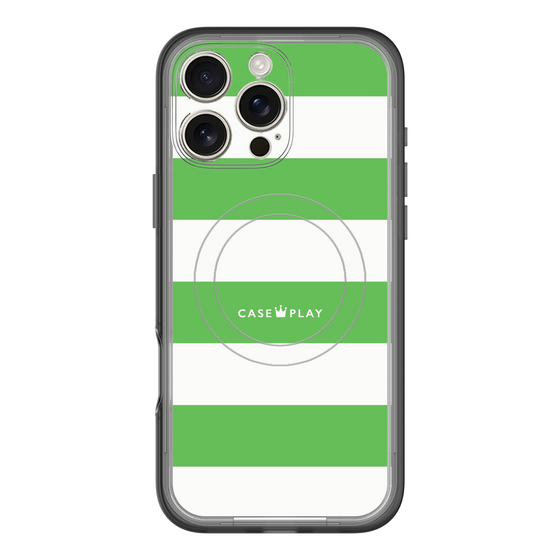 スリムプロテクションプレミアムケース with MagSafe［ Big Border - Green ］