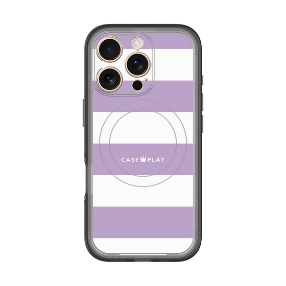 スリムプロテクションプレミアムケース with MagSafe［ Big Border - Purple ］