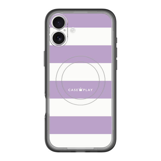 スリムプロテクションプレミアムケース with MagSafe［ Big Border - Purple ］