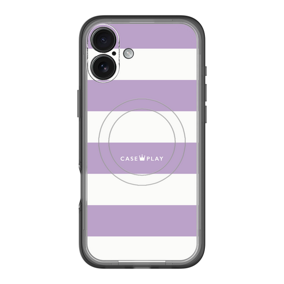 スリムプロテクションプレミアムケース with MagSafe［ Big Border - Purple ］