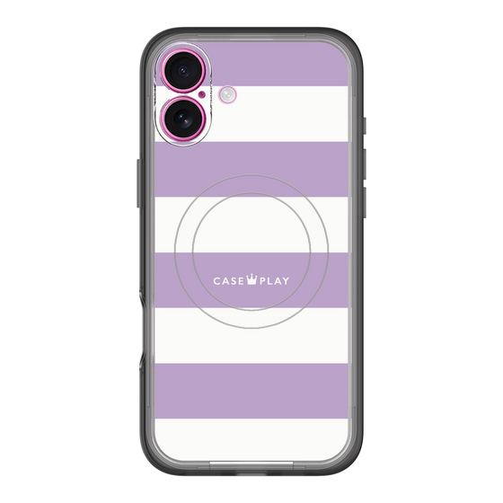 スリムプロテクションプレミアムケース with MagSafe［ Big Border - Purple ］