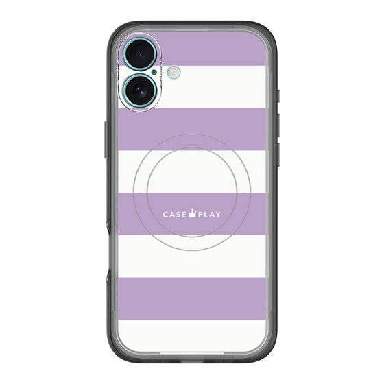スリムプロテクションプレミアムケース with MagSafe［ Big Border - Purple ］