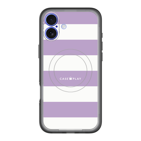 スリムプロテクションプレミアムケース with MagSafe［ Big Border - Purple ］