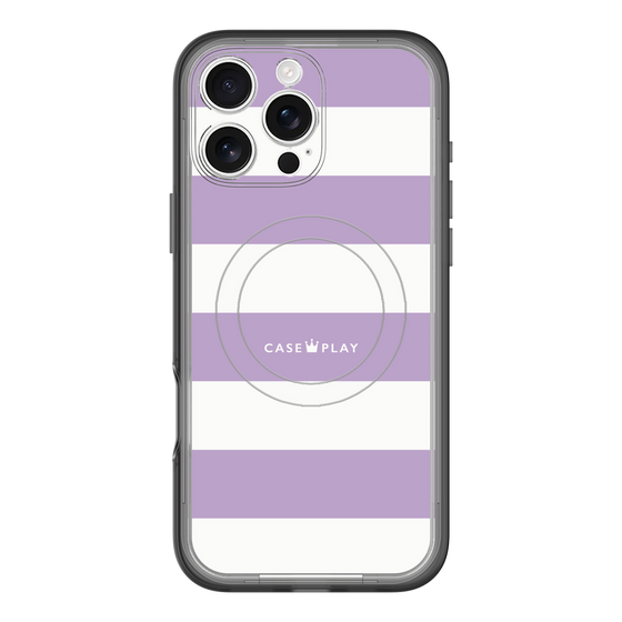 スリムプロテクションプレミアムケース with MagSafe［ Big Border - Purple ］
