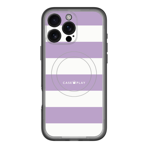 スリムプロテクションプレミアムケース with MagSafe［ Big Border - Purple ］