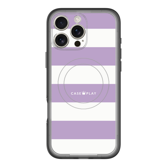 スリムプロテクションプレミアムケース with MagSafe［ Big Border - Purple ］