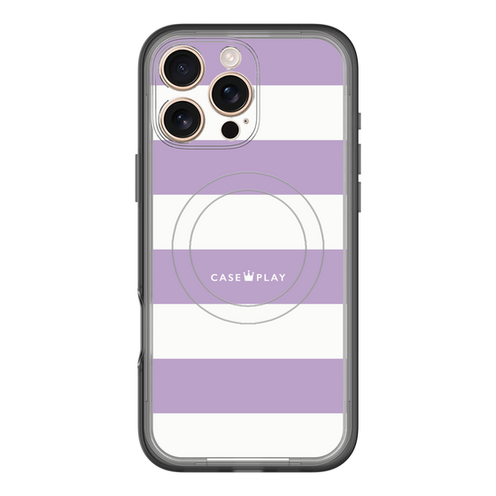スリムプロテクションプレミアムケース with MagSafe［ Big Border - Purple ］