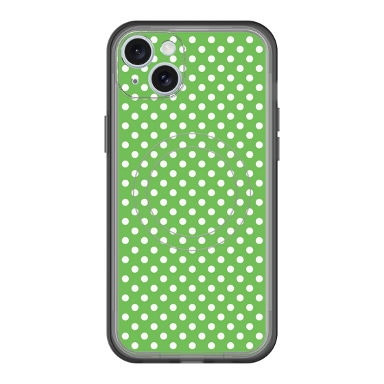 スリムプロテクションプレミアムケース with MagSafe［ Small Dot - Green ］