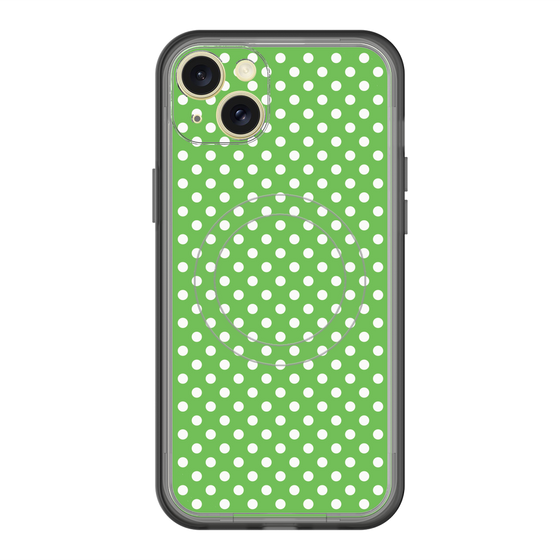 スリムプロテクションプレミアムケース with MagSafe［ Small Dot - Green ］