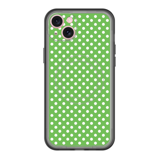 スリムプロテクションプレミアムケース with MagSafe［ Small Dot - Green ］