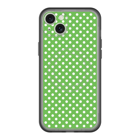 スリムプロテクションプレミアムケース with MagSafe［ Small Dot - Green ］