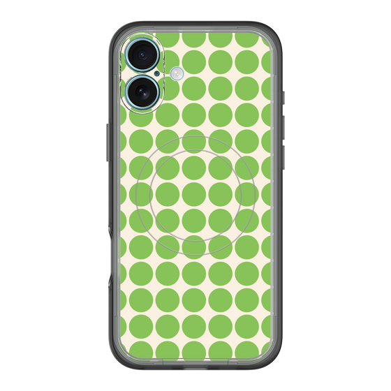 スリムプロテクションプレミアムケース with MagSafe［ Big Dot - Green ］