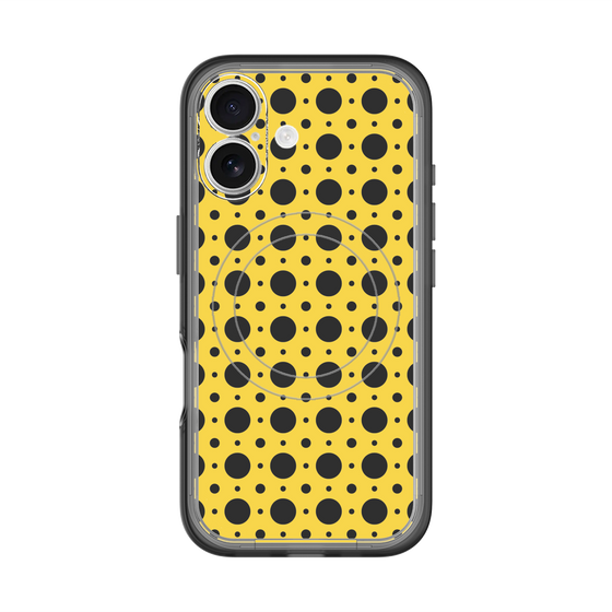 スリムプロテクションプレミアムケース with MagSafe［ Shower Dot - Yellow ］
