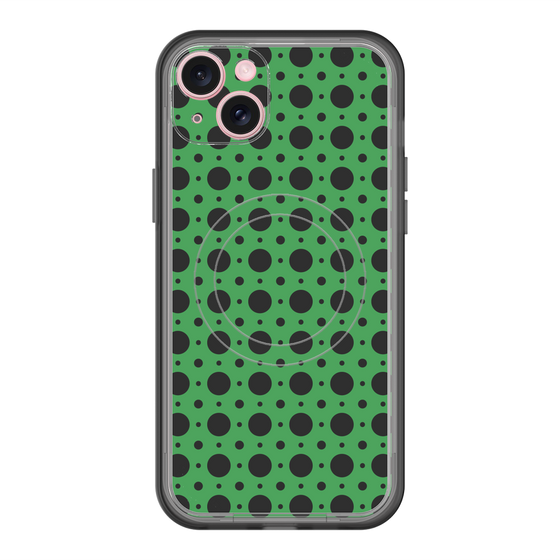 スリムプロテクションプレミアムケース with MagSafe［ Shower Dot - Green ］