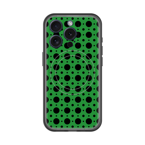 スリムプロテクションプレミアムケース with MagSafe［ Shower Dot - Green ］