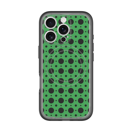 スリムプロテクションプレミアムケース with MagSafe［ Shower Dot - Green ］