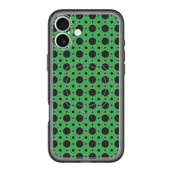 スリムプロテクションプレミアムケース with MagSafe［ Shower Dot - Green ］
