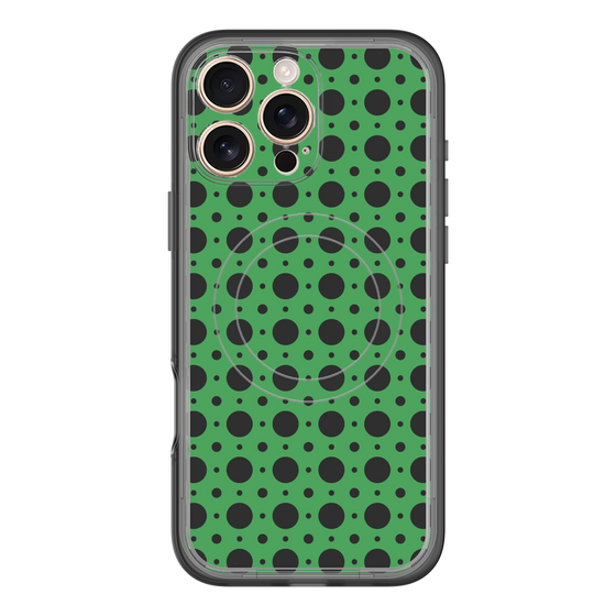 スリムプロテクションプレミアムケース with MagSafe［ Shower Dot - Green ］