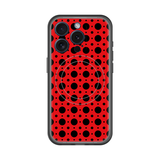 スリムプロテクションプレミアムケース with MagSafe［ Shower Dot - Red ］