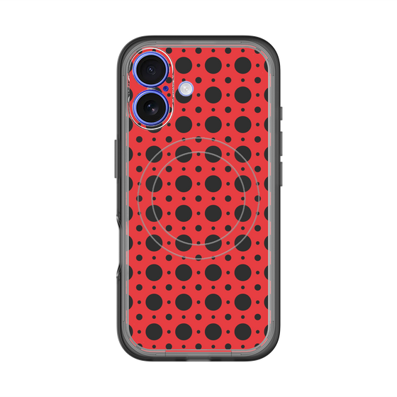 スリムプロテクションプレミアムケース with MagSafe［ Shower Dot - Red ］