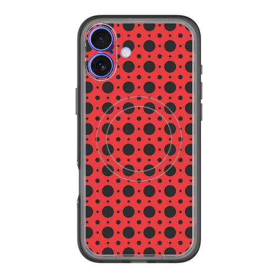 スリムプロテクションプレミアムケース with MagSafe［ Shower Dot - Red ］