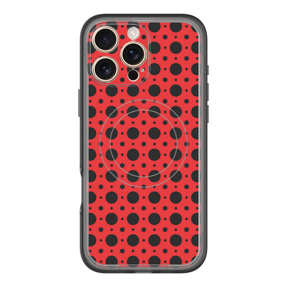 スリムプロテクションプレミアムケース with MagSafe［ Shower Dot - Red ］