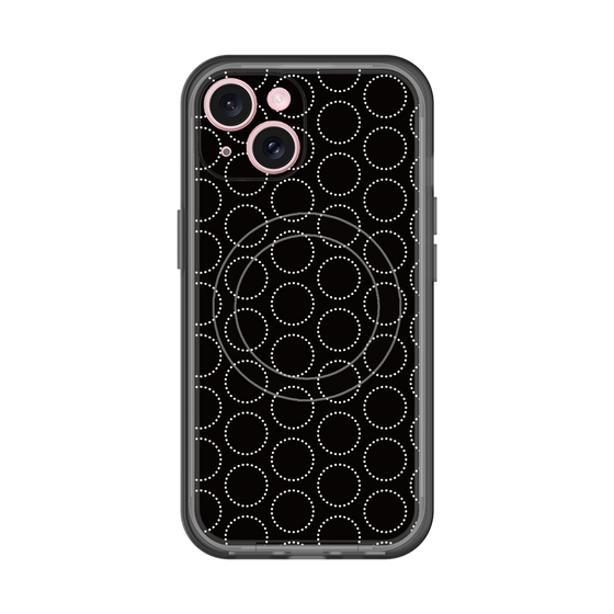 スリムプロテクションプレミアムケース with MagSafe［ Dot Circle - Black ］
