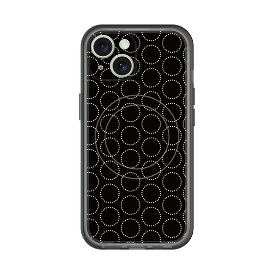 スリムプロテクションプレミアムケース with MagSafe［ Dot Circle - Black ］