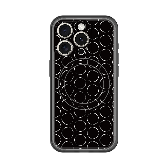 スリムプロテクションプレミアムケース with MagSafe［ Dot Circle - Black ］