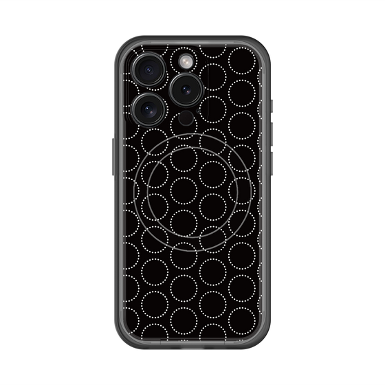 スリムプロテクションプレミアムケース with MagSafe［ Dot Circle - Black ］