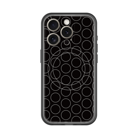 スリムプロテクションプレミアムケース with MagSafe［ Dot Circle - Black ］