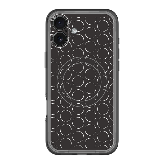 スリムプロテクションプレミアムケース with MagSafe［ Dot Circle - Black ］