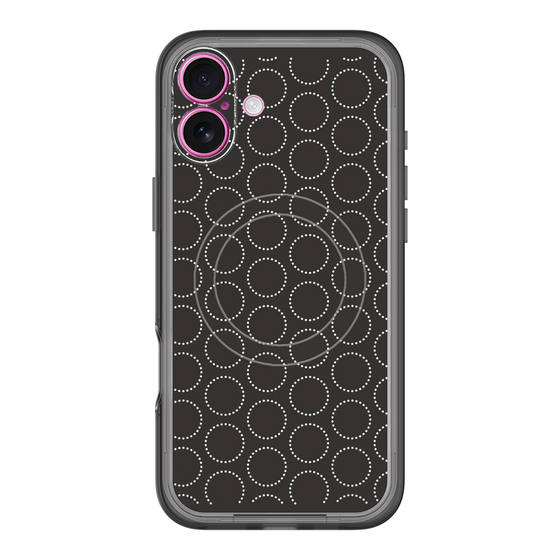 スリムプロテクションプレミアムケース with MagSafe［ Dot Circle - Black ］