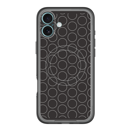 スリムプロテクションプレミアムケース with MagSafe［ Dot Circle - Black ］