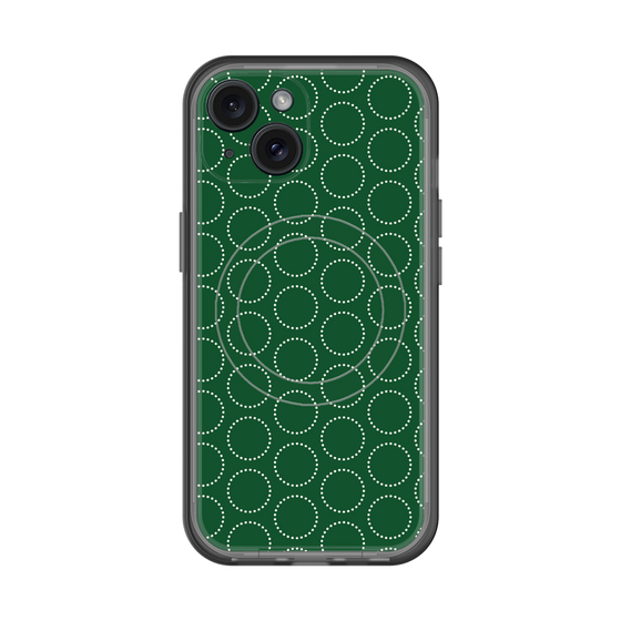 スリムプロテクションプレミアムケース with MagSafe［ Dot Circle - Green ］