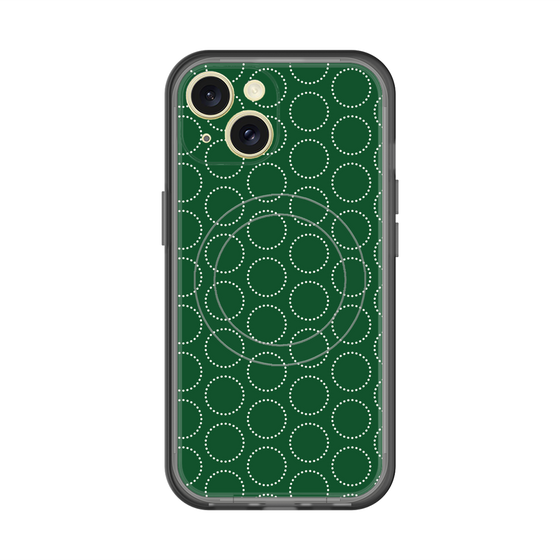 スリムプロテクションプレミアムケース with MagSafe［ Dot Circle - Green ］