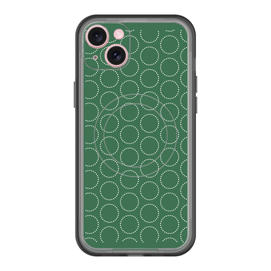 スリムプロテクションプレミアムケース with MagSafe［ Dot Circle - Green ］