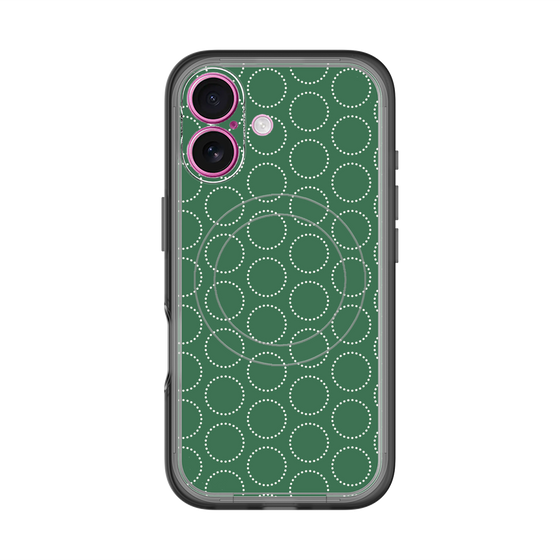 スリムプロテクションプレミアムケース with MagSafe［ Dot Circle - Green ］